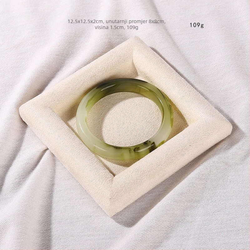 Tavа za izlaganje nakita s platnenom podlogom i flanelnom oblogom, plosni oblik, jednodijelna, luksuzan stil