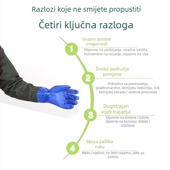 Proširene rukavice za ribolov u vodi, s plastnim premazom, vodootporne, protuklizne, ojačane