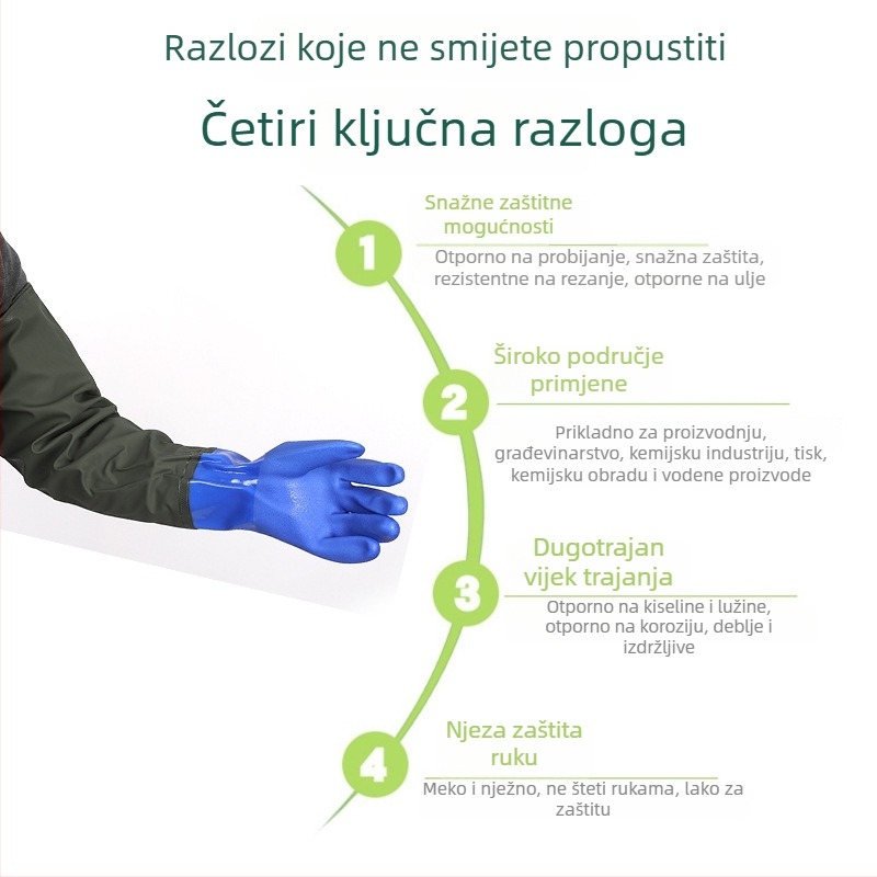 Proširene rukavice za ribolov u vodi, s plastnim premazom, vodootporne, protuklizne, ojačane