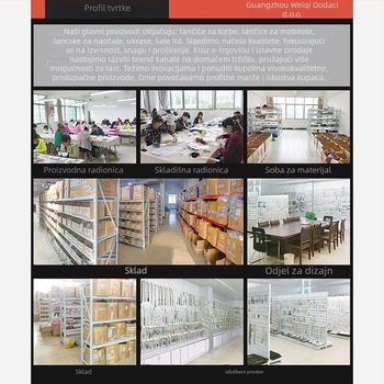 Weiqi ženski metalni elektroplatirani pleteni kaiš za telefon, poliester uže, duga crossbody traka