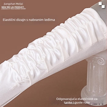 Svatovne satenske rukavice, srednje duljine, s elastičnim stražnjim dijelom, prstni stil, Jiangshan Meilai