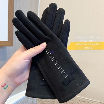 Ženske rukavice za jesen-zimu s pamukovom bazom i Ice Silk tkaninom, stil Flip cover, za bicikliranje i vanjsku upotrebu — Liberal Arts