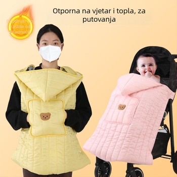 Pamučni dječji kaput za jesen/zimu, otporan na vjetar pokrivač za kolica, debeli i topli