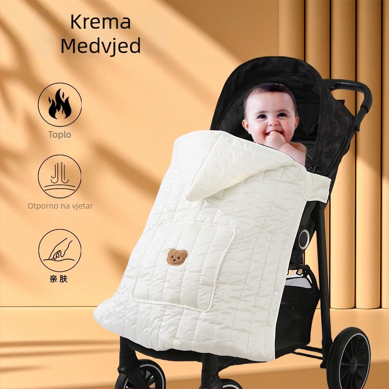 Pamučni dječji kaput za jesen/zimu, otporan na vjetar pokrivač za kolica, debeli i topli