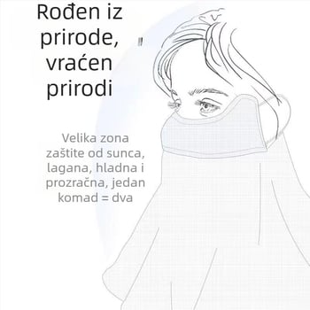 Prozračna zaštitna maska za sunce od ramije, etnički šal stil, ljeto 2024, brend Most JIA