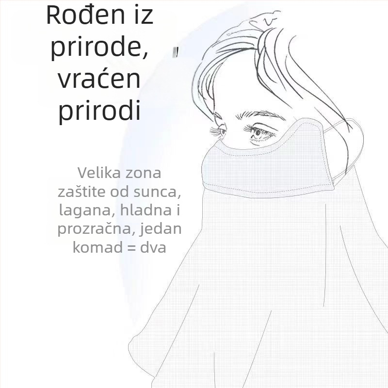 Prozračna zaštitna maska za sunce od ramije, etnički šal stil, ljeto 2024, brend Most JIA
