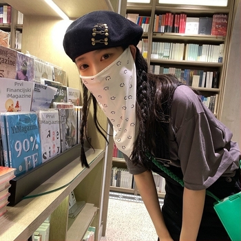 Prozračna pamučna maska za lice sa zaštitom od sunca i šalom za vrat