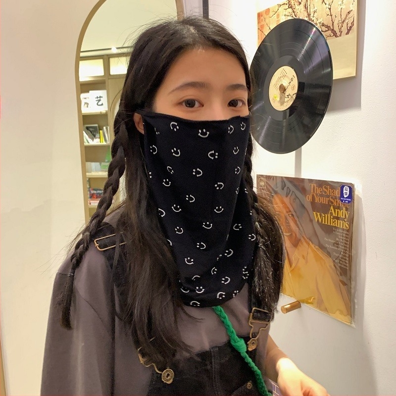 Prozračna pamučna maska za lice sa zaštitom od sunca i šalom za vrat