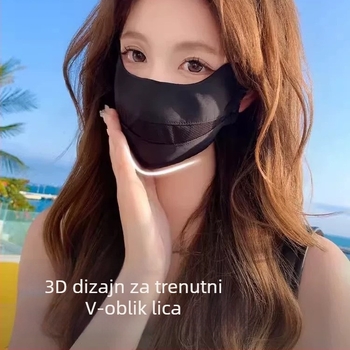 Ženska zaštitna maska za sunce – ljeto 2025, potpuno lice pokrivenost, prozračan poliester Ice Silk materijal, UV zaštita, moderan dizajn