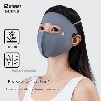 Meetsunny maska za cijelo lice s UV zaštitom, prozračna, brzo se suši, prašinu otporna, najlon tkanina
