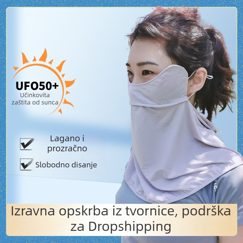 Ljetni UV štit od ice silk za žene biciklistice – potpuno pokrivanje i zaštita očiju