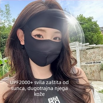 Maska za lice s UV zaštitom, 100% mulberry svila, prozračna, brzo suši, potpuno prekrivanje lica, za žene