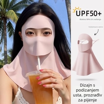 Cjelovita maska za sunce za lice od najlona (ice silk veo), udio glavnog materijala 71–80%, potpuno prekrivanje lica