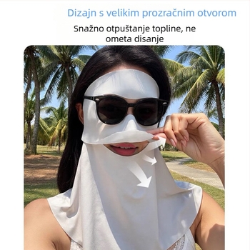 Cjelovita maska za sunce za lice od najlona (ice silk veo), udio glavnog materijala 71–80%, potpuno prekrivanje lica