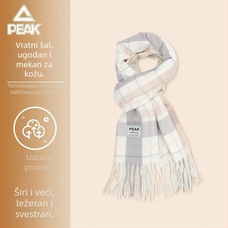 Peak karirani zimski šal – topao i debeli, poliester (Poliester; Zima/Jesen; Zima 2024)