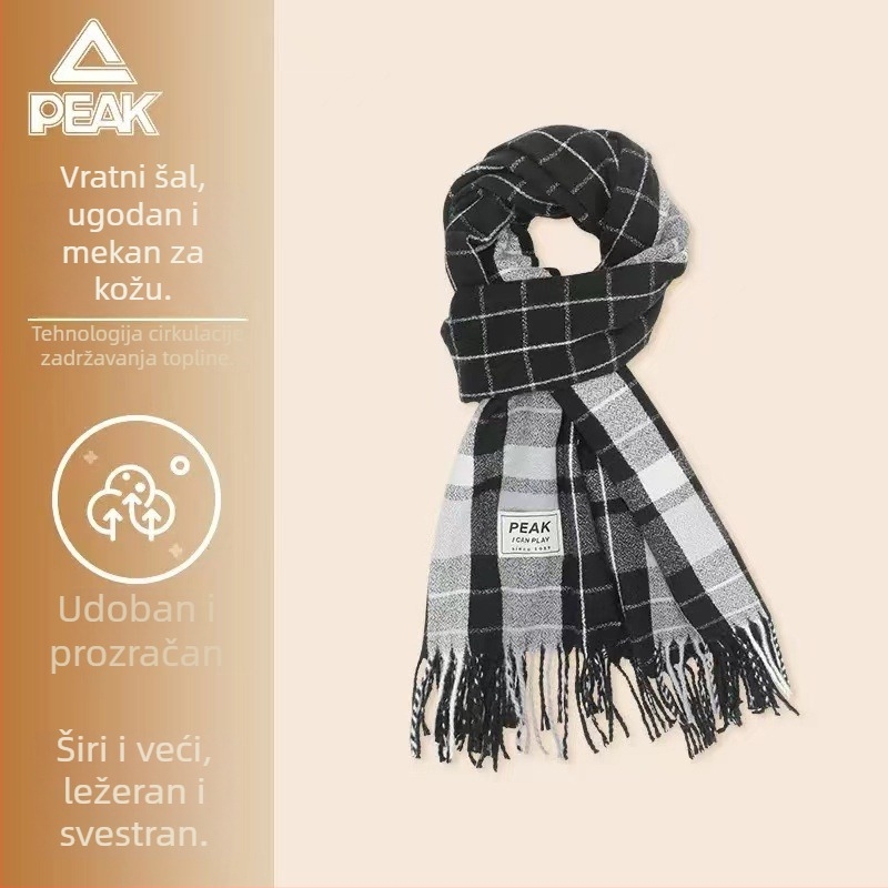 Peak karirani zimski šal – topao i debeli, poliester (Poliester; Zima/Jesen; Zima 2024)