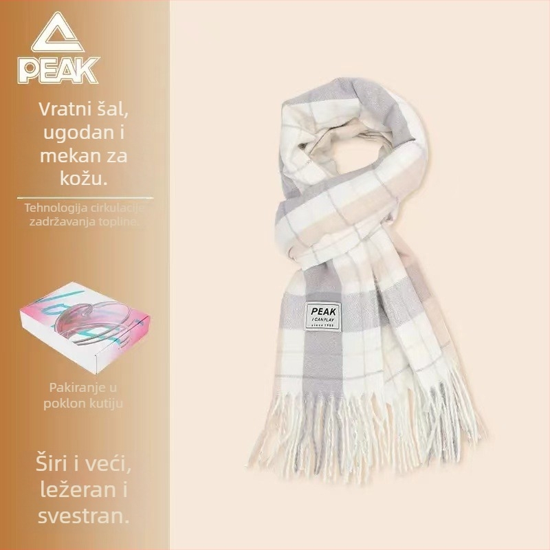 Peak karirani zimski šal – topao i debeli, poliester (Poliester; Zima/Jesen; Zima 2024)