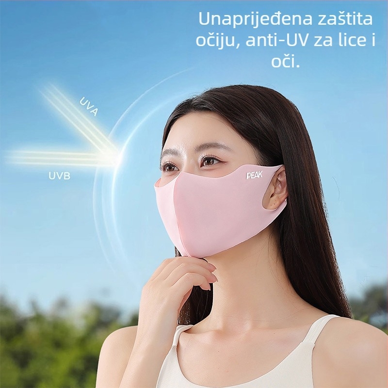 Peak brendirana maska za vožnju biciklom s UV zaštitom za cijelo lice, prozračna poliester tkanina 81–95%, ljeto 2024