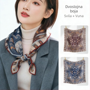 Šal od svile i vune | lagana zaštita vrata | pogodan za zimu, proljeće i jesen | izlazi u proljeće 2025
