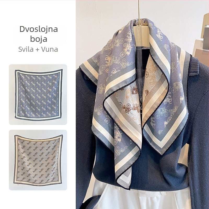Šal od svile i vune | lagana zaštita vrata | pogodan za zimu, proljeće i jesen | izlazi u proljeće 2025