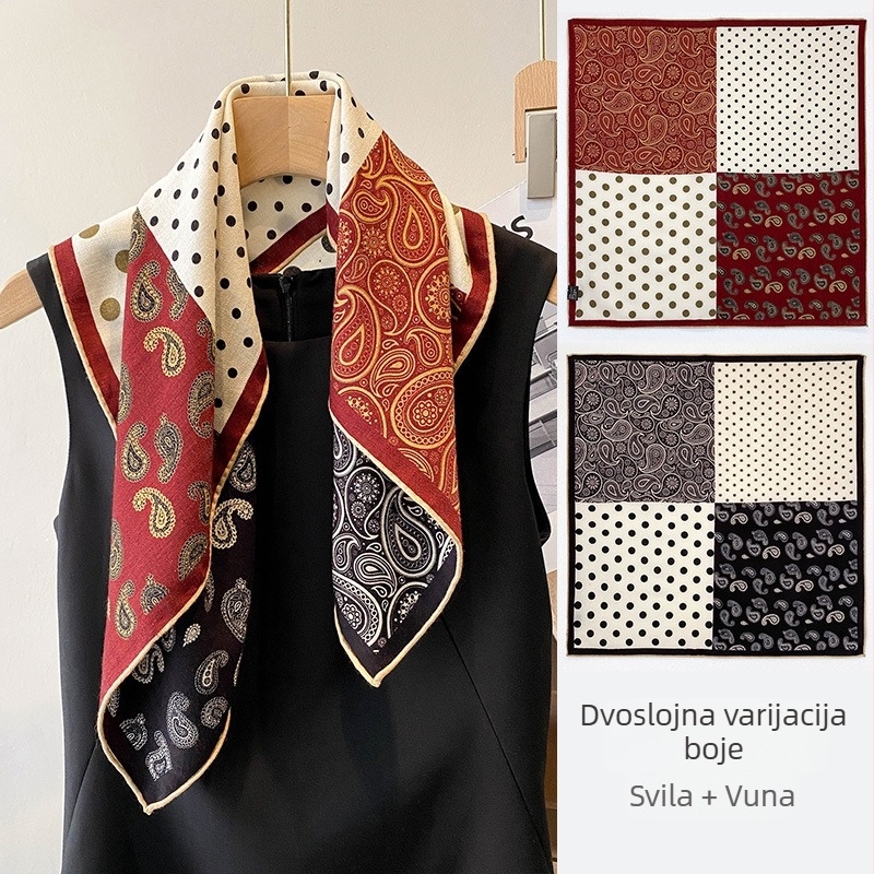 Šal od svile i vune | lagana zaštita vrata | pogodan za zimu, proljeće i jesen | izlazi u proljeće 2025