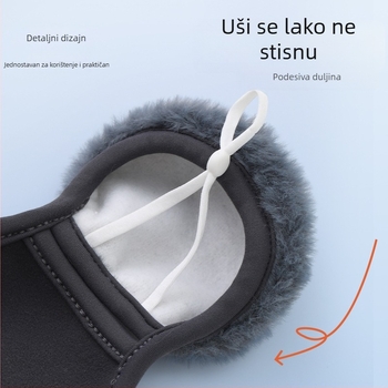 Zimska topla maska za muškarce – vanjski najlonski sloj, unutarnji velur, UV50+ zaštita, otporna na vjetar i mraz, maska za uši za vožnju biciklom