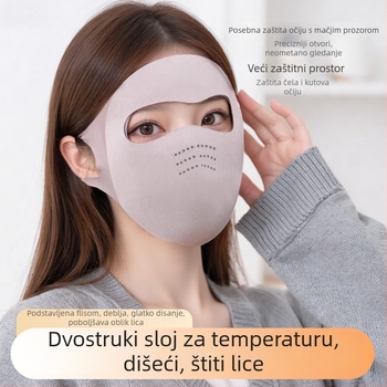 Maska za cijelo lice otporna na vjetar i sunčevu zaštitu – poliesterska tkanina, jesenska verzija 2025, za vanjsku upotrebu