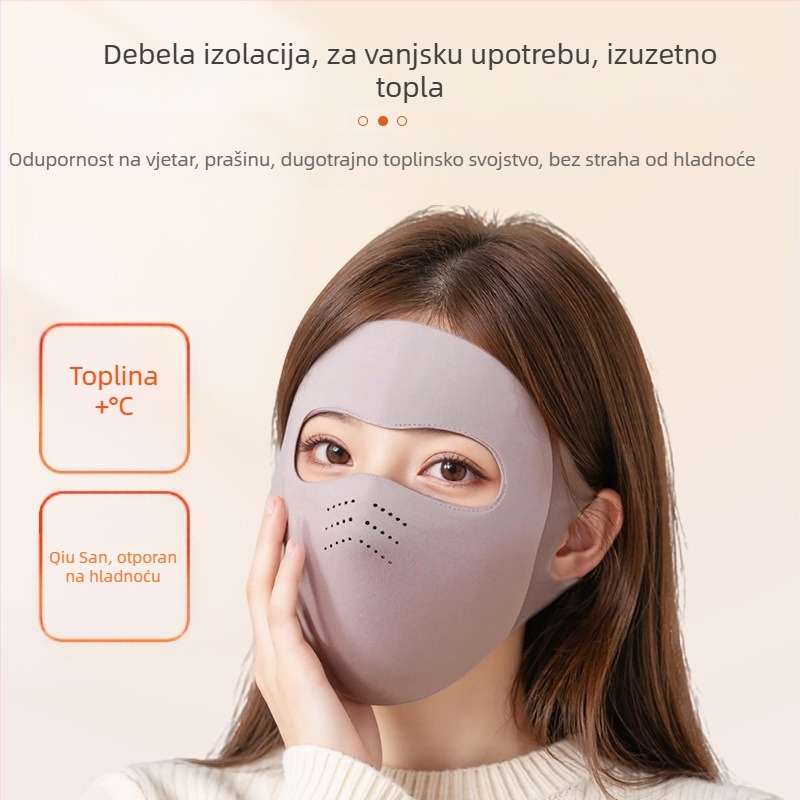 Maska za cijelo lice otporna na vjetar i sunčevu zaštitu – poliesterska tkanina, jesenska verzija 2025, za vanjsku upotrebu