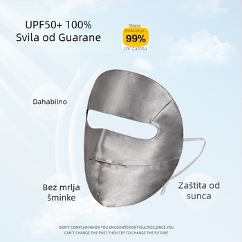 Maska za cijelo lice od 100% svile za zaštitu od sunca, za biciklizam i vožnju, ljeto