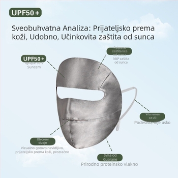 Maska za cijelo lice od 100% svile za zaštitu od sunca, za biciklizam i vožnju, ljeto