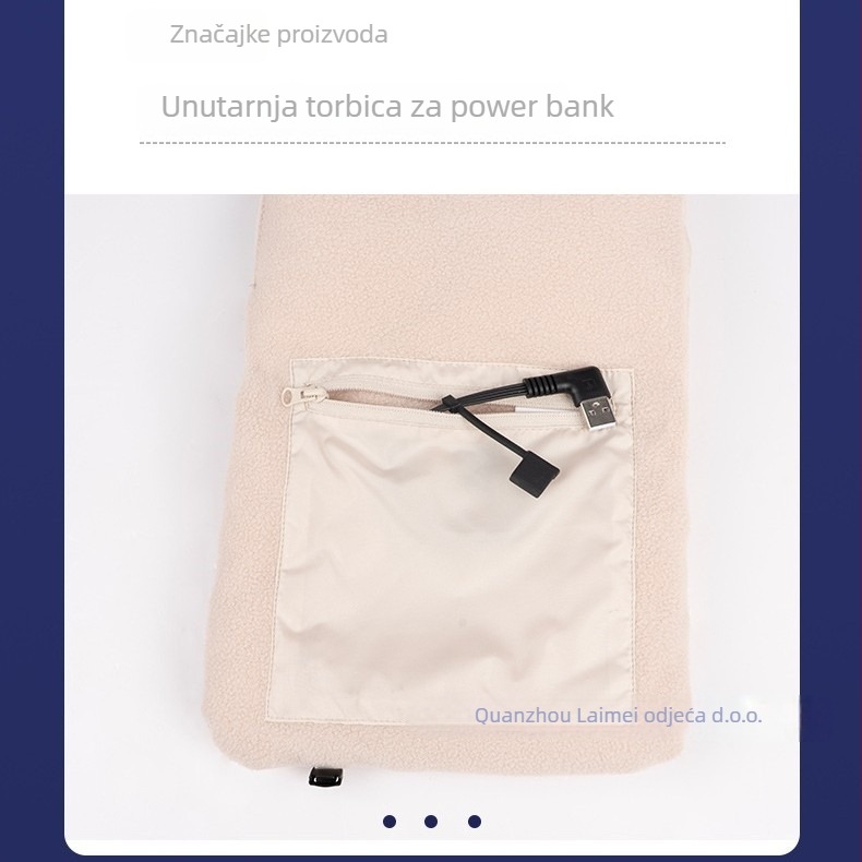 Grijani šal od warp-knit poliesterskog materijala za zimsku toplinu, lagani luksuzni stil, gradska svakodnevna vožnja.