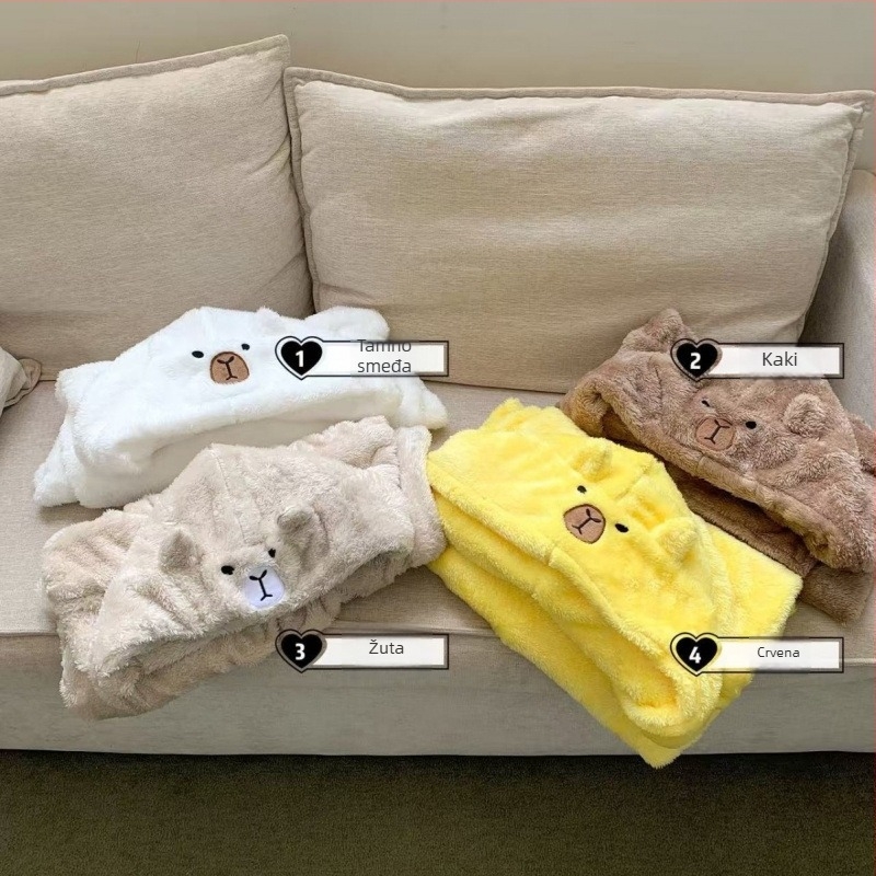 Karikatura kapuljačasti ogrtač, unisex poliester, warp-knit tkanina, topao za jesen i zimu