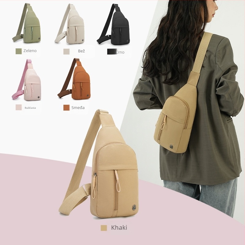 Zenski crossbody torba s urban minimalistickim dizajnom, platno, proljeće 2025, podstava poliester, zatvarač, unutarnja džep sa zatvaračem, unutarnja patch džep