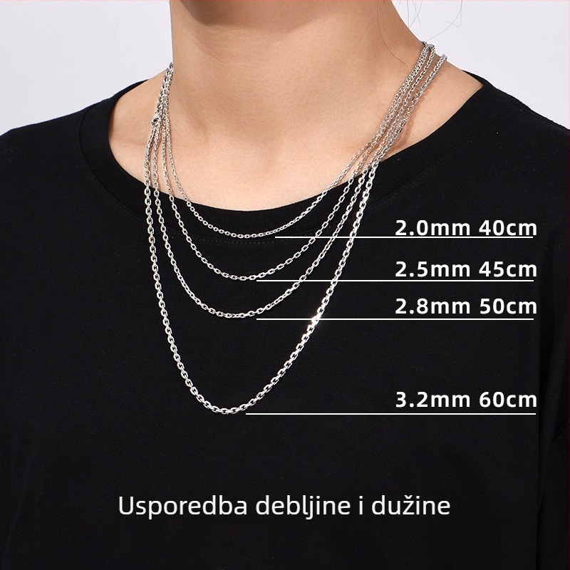 Lanac od S925 srebra – pulover lanac, parni stil, originalni dizajn