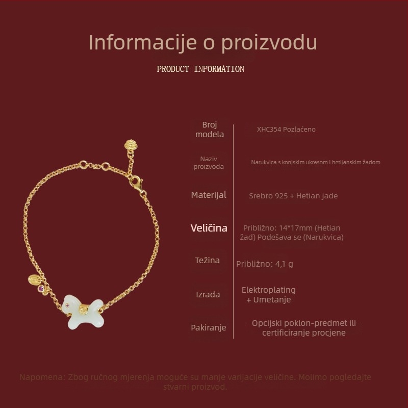 Set nakita od Hetian jade: naušnice, ogrlica i narukvica; zodijak konja s konstelacijom; lanac u obliku slova O; prirodni kameni; kineski stil, književno retro