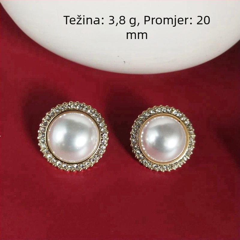 Set ogrlice i naušnica s dijamantno ukrašenim staklenim biserima, višeslojni nakit od legure, elektroplatiranje, retro stil za žene