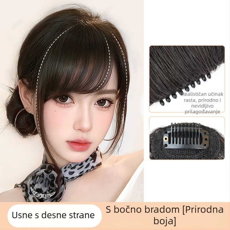 Perika od pravih ljudskih vlasi, naginjene šiške, bezšivni gornji dio, može se bojati ili kovrčati