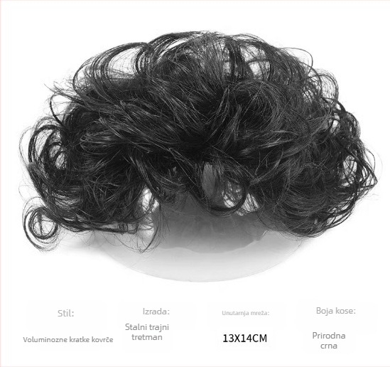 Perika za žene s kratkom kovrčavom kosom, prirodan izgled, šik šiška, vlakna otporna na visoke temperature, mehanička konstrukcija