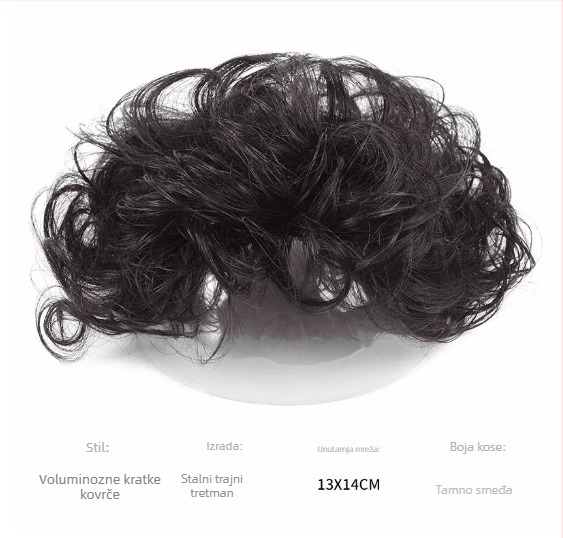 Perika za žene s kratkom kovrčavom kosom, prirodan izgled, šik šiška, vlakna otporna na visoke temperature, mehanička konstrukcija