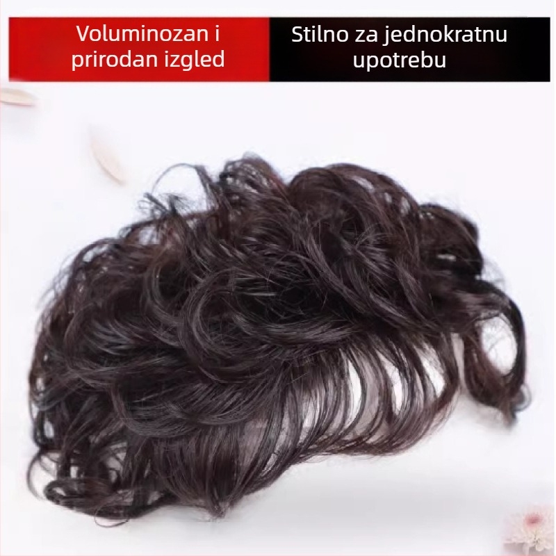 Perika za žene s kratkom kovrčavom kosom, prirodan izgled, šik šiška, vlakna otporna na visoke temperature, mehanička konstrukcija