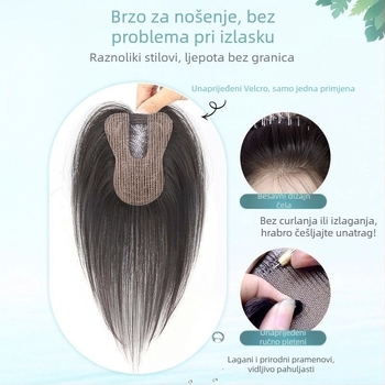 Comic 710 Ručno tkan dio peruke - lagan i prozračan, ravna linija, duljina 25 cm, vlakna visoke temperature