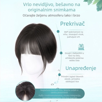 Comic 710 Ručno tkan dio peruke - lagan i prozračan, ravna linija, duljina 25 cm, vlakna visoke temperature