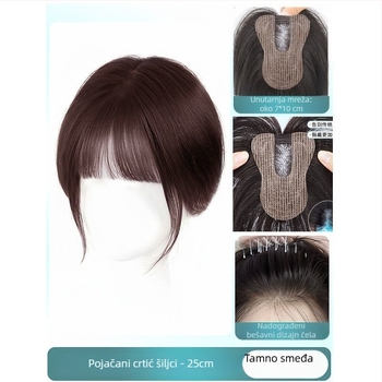 Comic 710 Ručno tkan dio peruke - lagan i prozračan, ravna linija, duljina 25 cm, vlakna visoke temperature