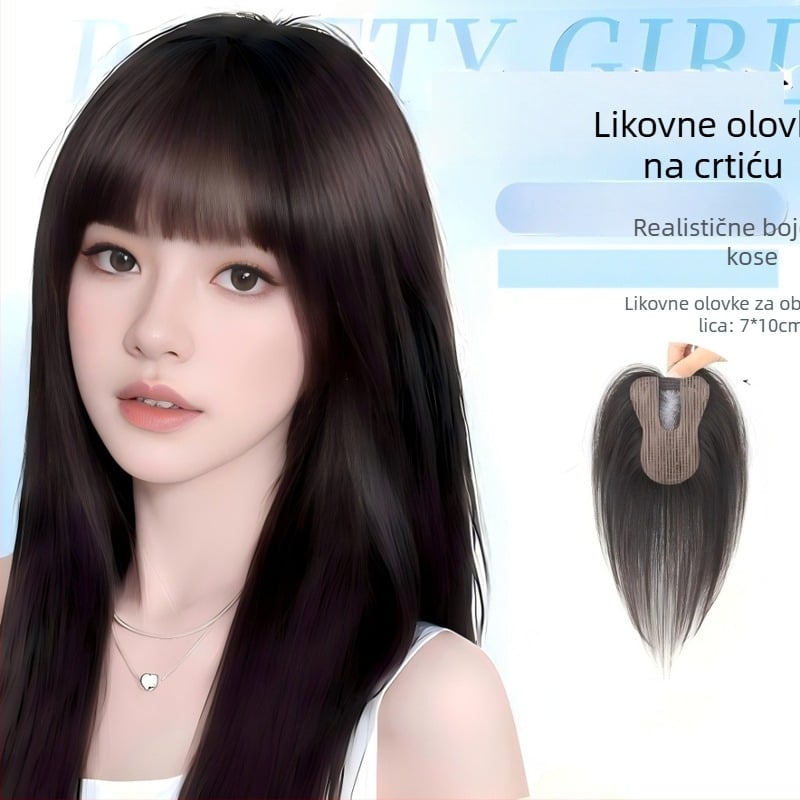 Comic 710 Ručno tkan dio peruke - lagan i prozračan, ravna linija, duljina 25 cm, vlakna visoke temperature