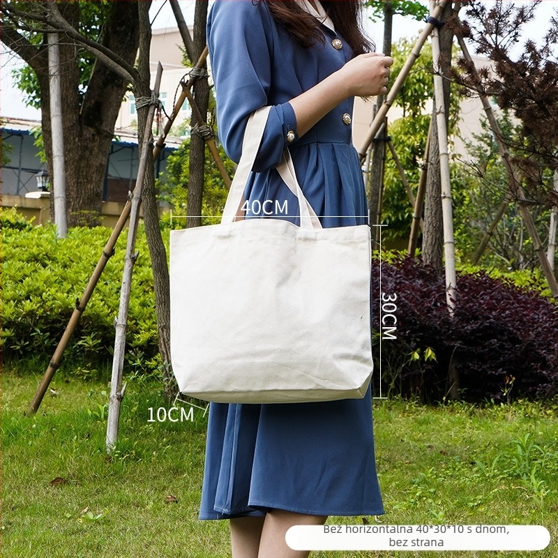 Platnena tote torba s logom — prilagodljiva, otisak logotipa, metode tiskanja: toplinski prijenos, sitotisak; model 25CX01; marka Chuxin