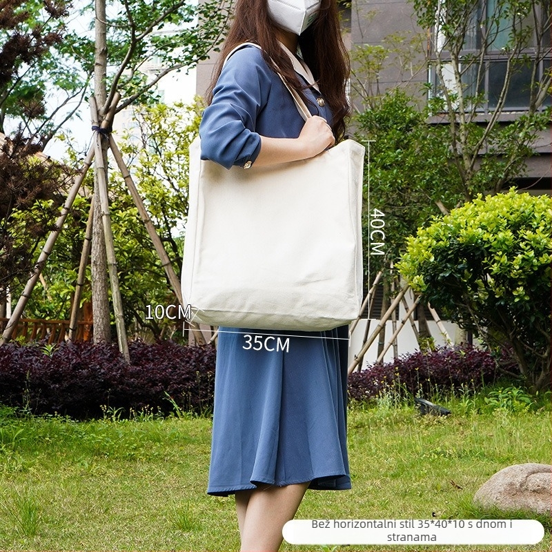 Platnena tote torba s logom — prilagodljiva, otisak logotipa, metode tiskanja: toplinski prijenos, sitotisak; model 25CX01; marka Chuxin