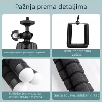 Stolni tripod za live fotografiju s RAMENIMA od ABS+spužve, prenosni i sklopivi Bluetooth držač za telefon