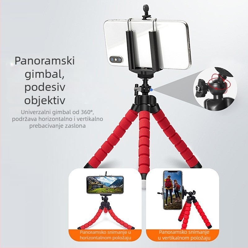 Stolni tripod za live fotografiju s RAMENIMA od ABS+spužve, prenosni i sklopivi Bluetooth držač za telefon
