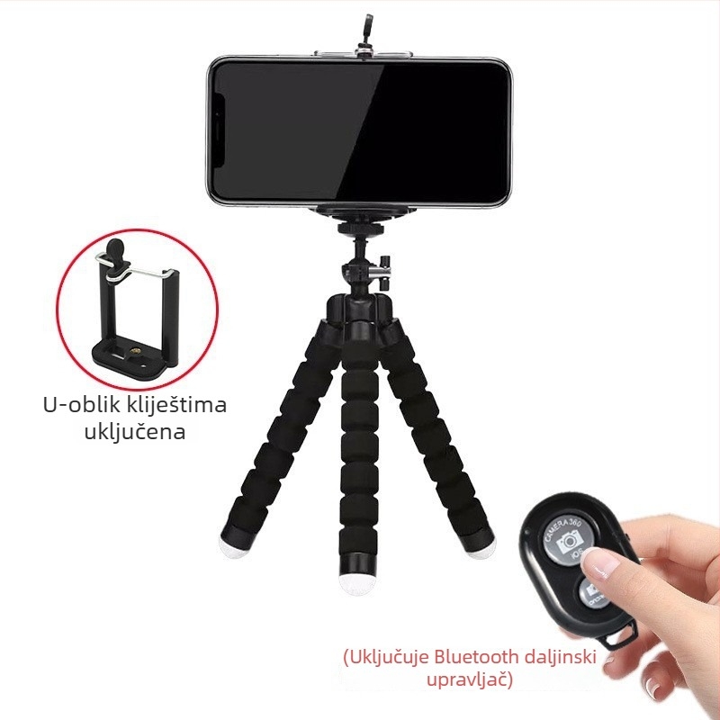Stolni tripod za live fotografiju s RAMENIMA od ABS+spužve, prenosni i sklopivi Bluetooth držač za telefon