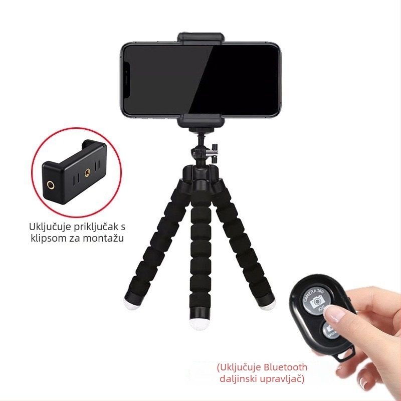 Stolni tripod za live fotografiju s RAMENIMA od ABS+spužve, prenosni i sklopivi Bluetooth držač za telefon